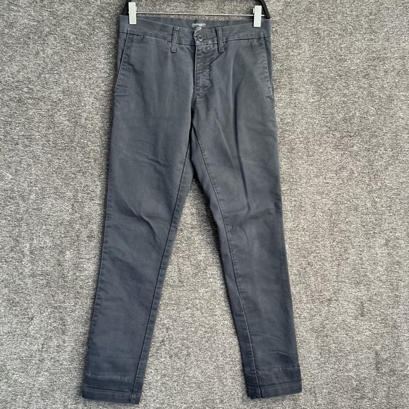 Carhartt WIP‎ Sid Pant Mens 29x32 Gray Slim Fit Chino Pants Workwear Casual - Picture 1 of 8